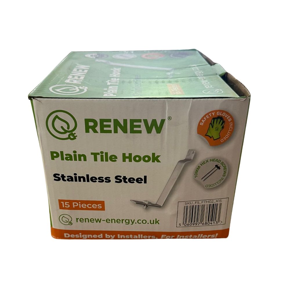 Fastensol - Plain Ttile Hooks Portrait (40mm x 15 Pieces)