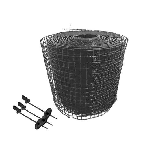 Solar Panel Bird Protection Mesh Kit - 200mm x 30M Black (1 Roll) and 50 x Nylon Clips