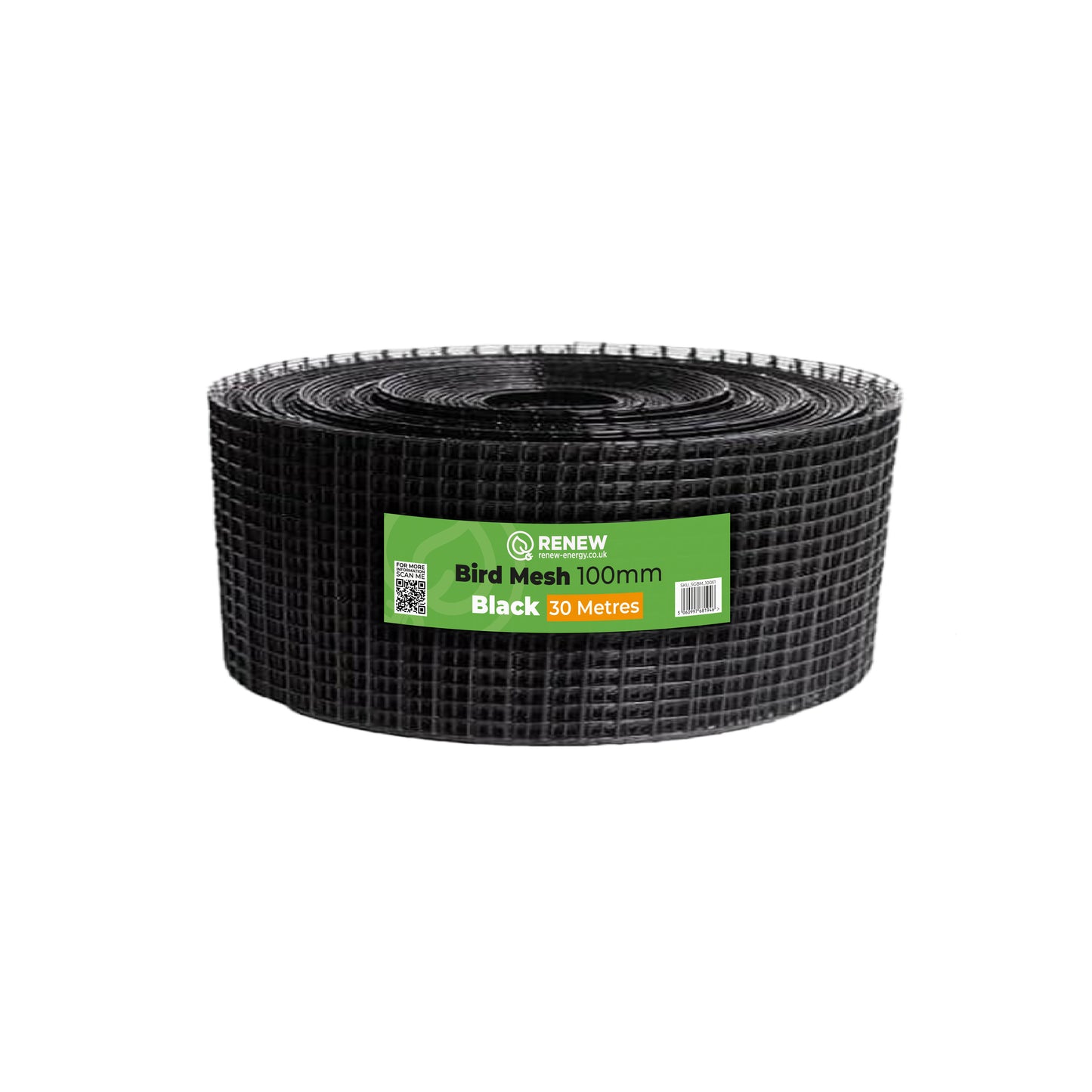 Solar Panel Bird Protection Mesh - 100mm - 30M (FLEXI Roll in Black)