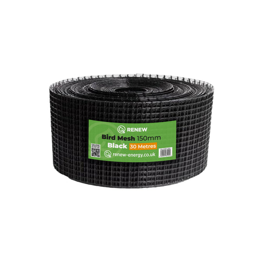 Solar Panel Bird Protection Mesh - 150mm - 30M (FLEXI Roll in Black)