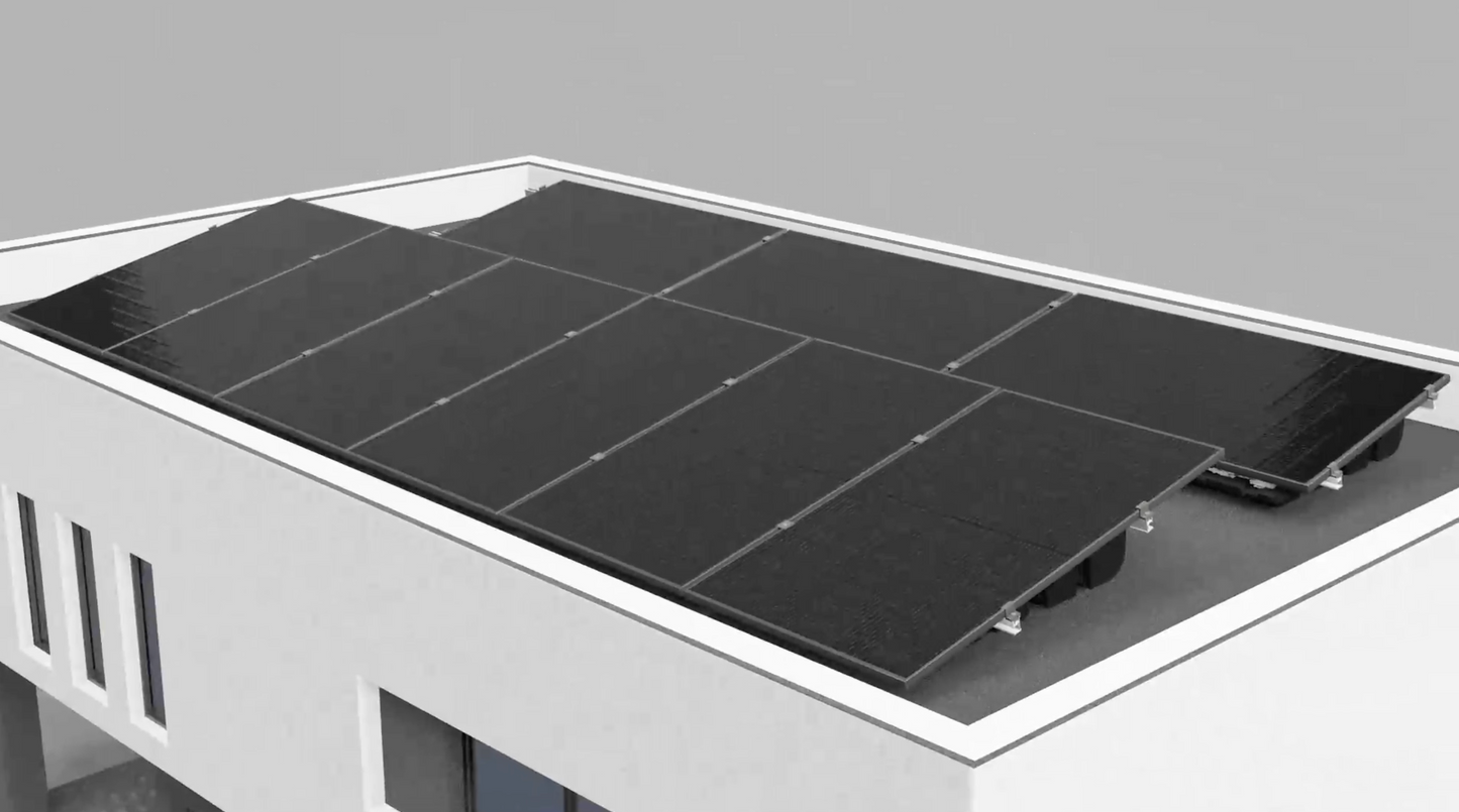 2 Panel Single Row Fast Mounting Kit for Portrait Flat Roof & Ground Installations