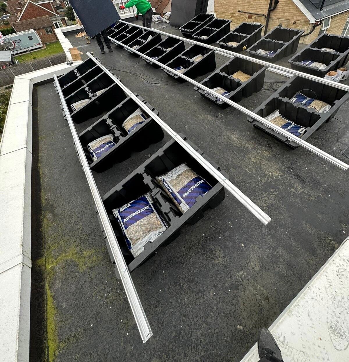 Fastensol Plastic Solar Ballast Mounting Tub 18° Tilt For Solar Panels (Flat Roof & Ground Mounting System)