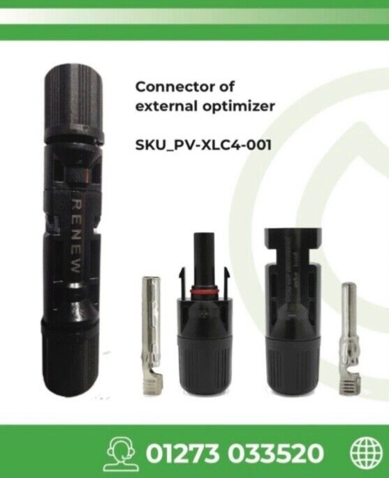 Solar Cable Connectors - 100 Packs (200 Male & 200 Female, 16AMP, 1000v, MC4 Type)