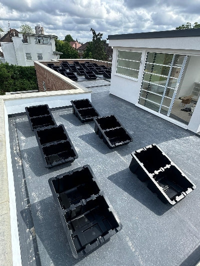 Fastensol Plastic Solar Ballast Mounting Tub 18° Tilt For Solar Panels (Flat Roof & Ground Mounting System)