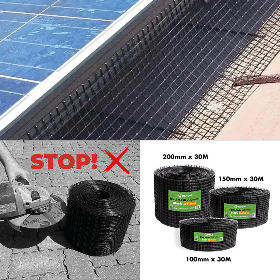 How do you protect your solar panels from Birds nesting? Use Renew Solar Bird Mesh