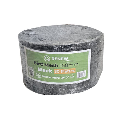 Bird mesh Kit - 1 Roll 150mm x 30M Black and 50 x Nylon clips