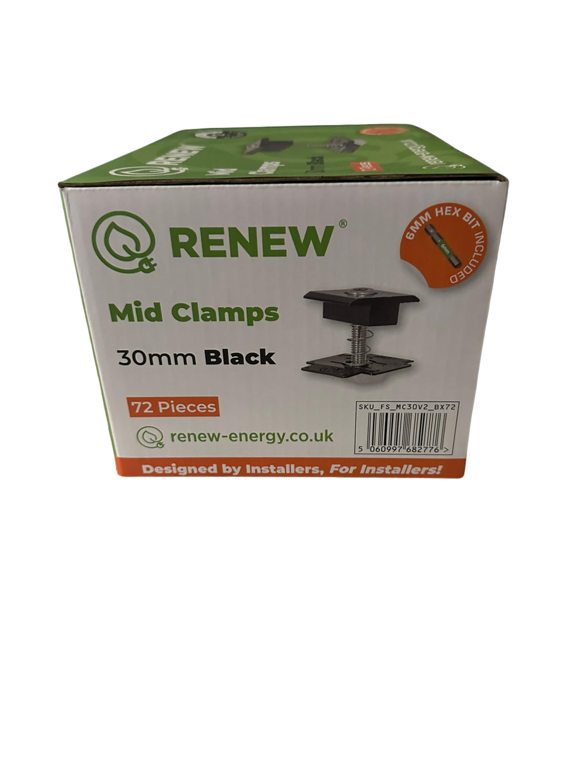 Renew Mid Clamp - 30mm Black (Box of 72 Pieces)