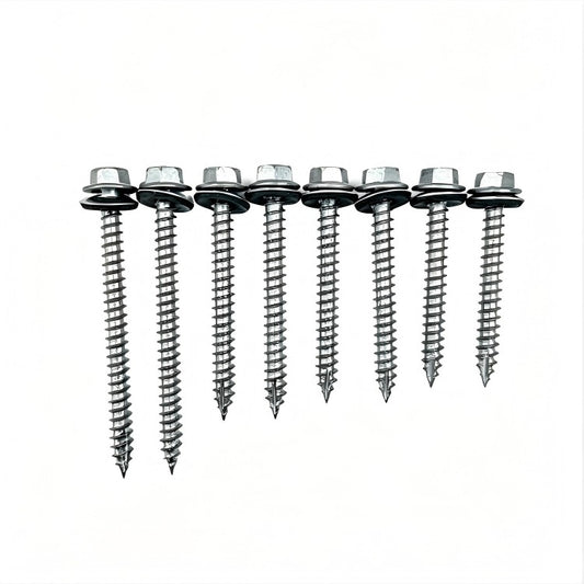 80mm Galvanised Hex Flange Wood Screw with EPDM washer (30 Pack)