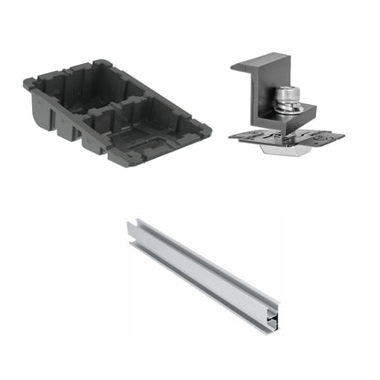 Single Panel Kit for Ground or Flat Roof Mounting (13° Pitch) Fast Tub