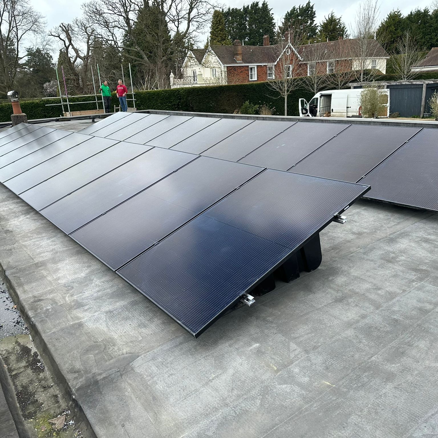 12 Panel Single Row Landscape Flat Roof Ground Quick Mounting